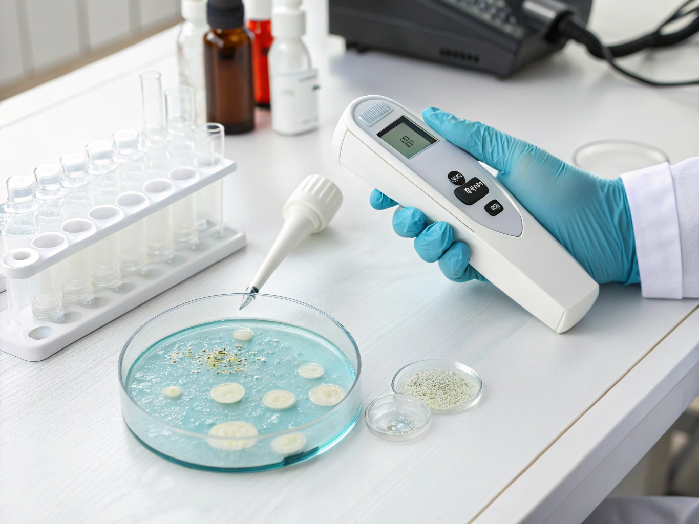 Dr. MOLD technician performing environmental testing in a South Florida home